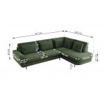 Narożnik CALENO L - strona lewa - ciemnozielony, szenil grubo tkany