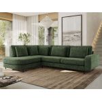 Narożnik CALENO L - strona lewa - ciemnozielony, szenil grubo tkany