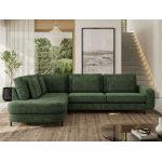 Narożnik CALENO L - strona lewa - ciemnozielony, szenil grubo tkany