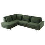 Narożnik CALENO L - strona lewa - ciemnozielony, szenil grubo tkany