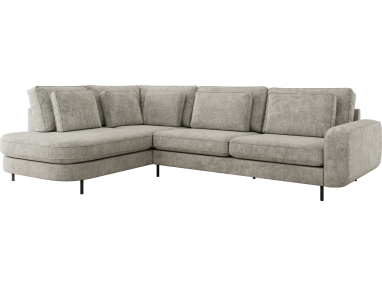 Narożnik CALENO L - strona lewa - jasnoszary, szenil grubo tkany