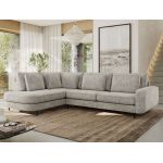 Narożnik CALENO L - strona lewa - jasnoszary, szenil grubo tkany