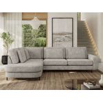 Narożnik CALENO L - strona lewa - jasnoszary, szenil grubo tkany