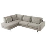 Narożnik CALENO L - strona lewa - jasnoszary, szenil grubo tkany