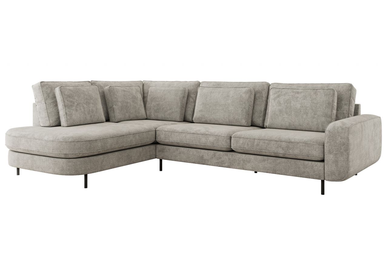 Narożnik CALENO L - strona lewa - jasnoszary, szenil grubo tkany