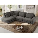 Narożnik CALENO L - strona lewa - szary, szenil grubo tkany