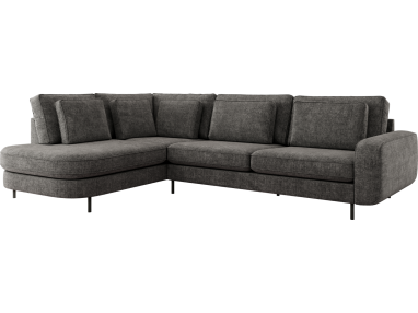 Narożnik CALENO L - strona lewa - szary, szenil grubo tkany