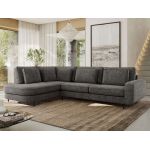 Narożnik CALENO L - strona lewa - szary, szenil grubo tkany