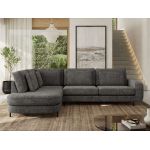 Narożnik CALENO L - strona lewa - szary, szenil grubo tkany