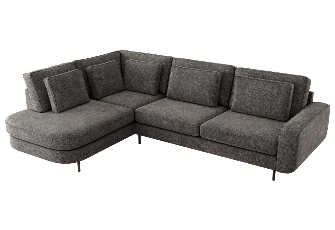 Narożnik CALENO L - strona lewa - szary, szenil grubo tkany