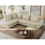 Narożnik CALENO L - strona lewa - beżowy, welwet