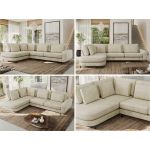 Narożnik CALENO L - strona lewa - beżowy, welwet