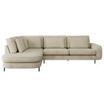 Narożnik CALENO L - strona lewa - beżowy, welwet