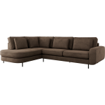 Narożnik CALENO L - strona lewa - brązowy, welwet
