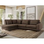 Narożnik CALENO L - strona lewa - brązowy, welwet