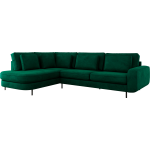 Narożnik CALENO L - strona lewa - ciemnozielony, welwet
