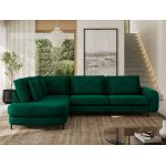 Narożnik CALENO L - strona lewa - ciemnozielony, welwet