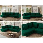 Narożnik CALENO L - strona lewa - ciemnozielony, welwet