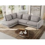 Narożnik CALENO L - strona lewa - jasnoszary, welwet