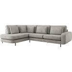 Narożnik CALENO L - strona lewa - jasnoszary, welwet