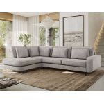 Narożnik CALENO L - strona lewa - jasnoszary, welwet