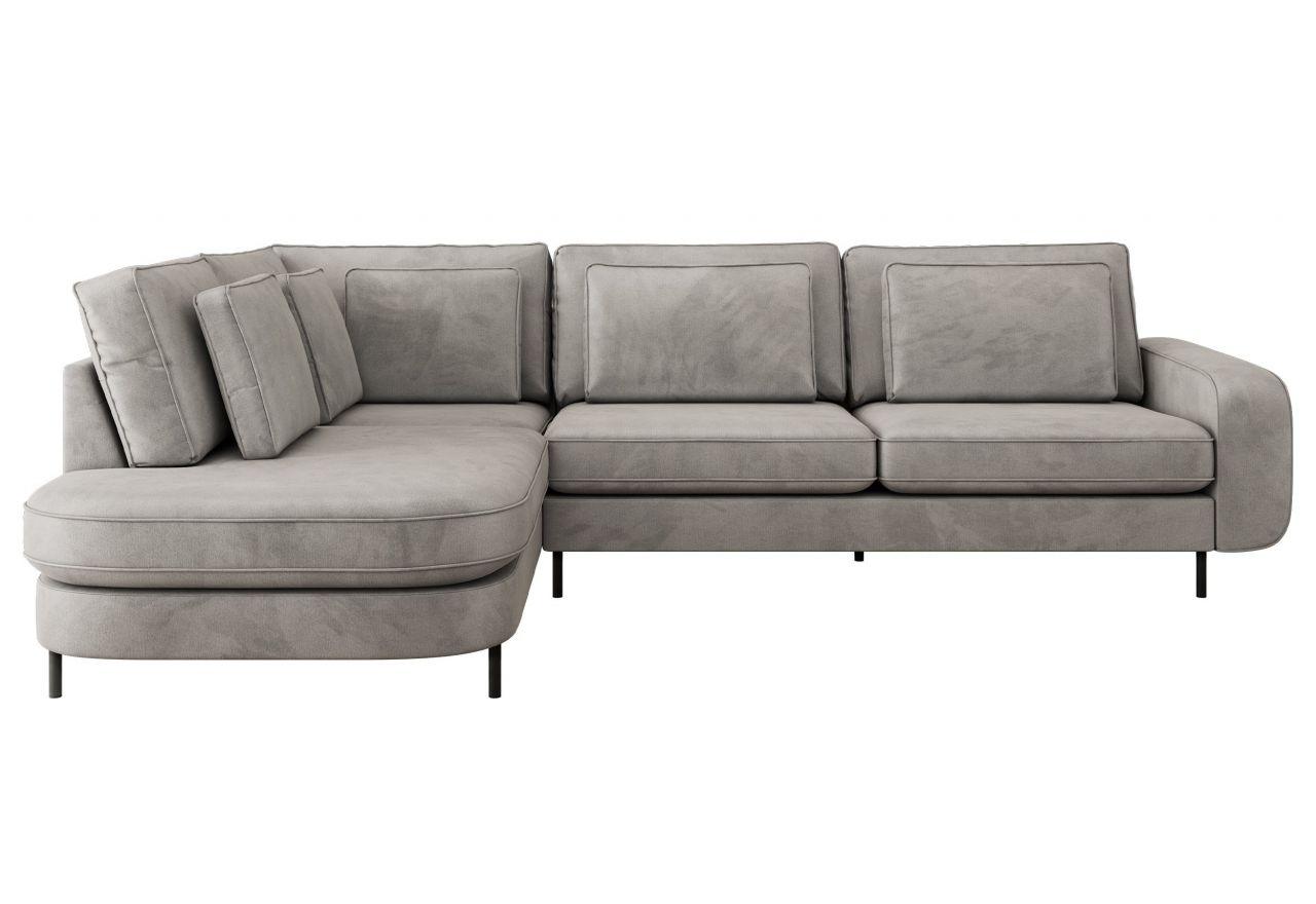 Narożnik CALENO L - strona lewa - jasnoszary, welwet