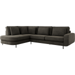 Narożnik CALENO L - strona lewa - ciemnoszary, welwet