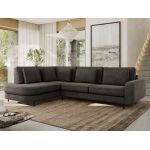 Narożnik CALENO L - strona lewa - ciemnoszary, welwet