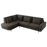 Narożnik CALENO L - strona lewa - ciemnoszary, welwet