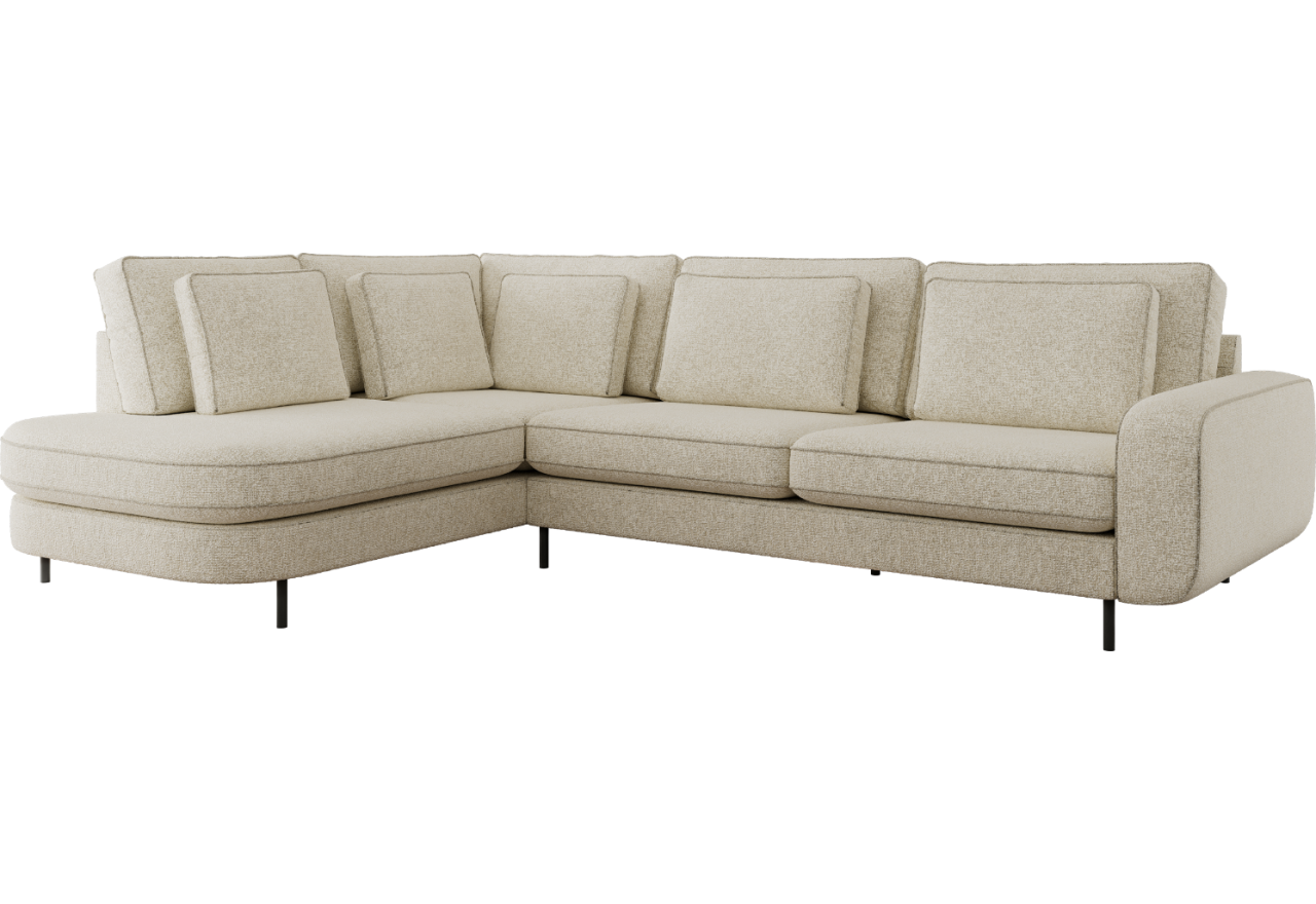 Narożnik CALENO L - strona lewa - kremowy, struktura