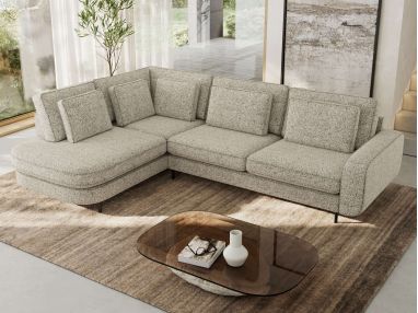 Narożnik CALENO L - strona lewa - beżowy, struktura