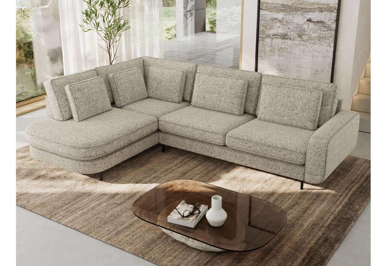 Narożnik CALENO L - strona lewa - beżowy, struktura