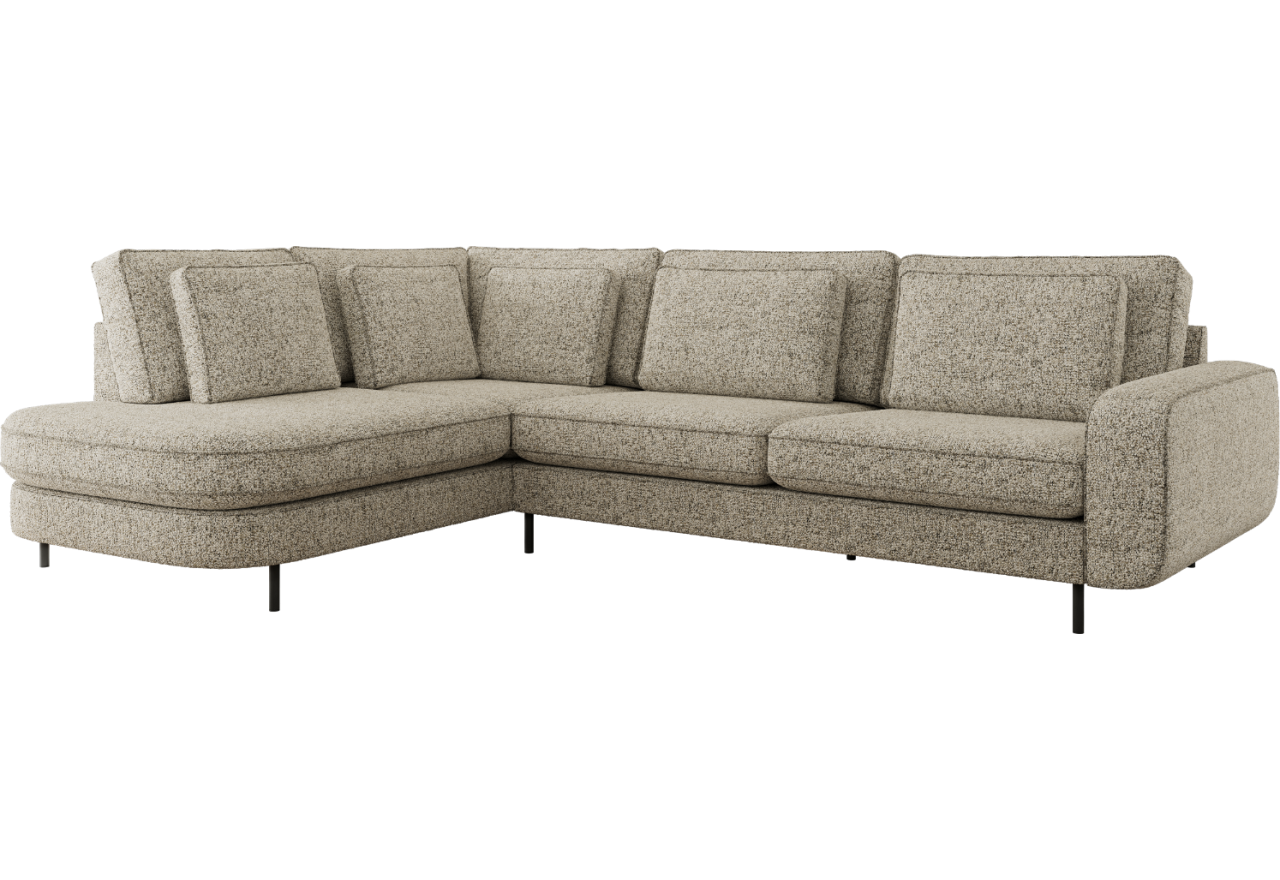 Narożnik CALENO L - strona lewa - beżowy, struktura