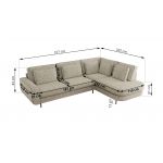 Narożnik CALENO L - strona lewa - beżowy, struktura