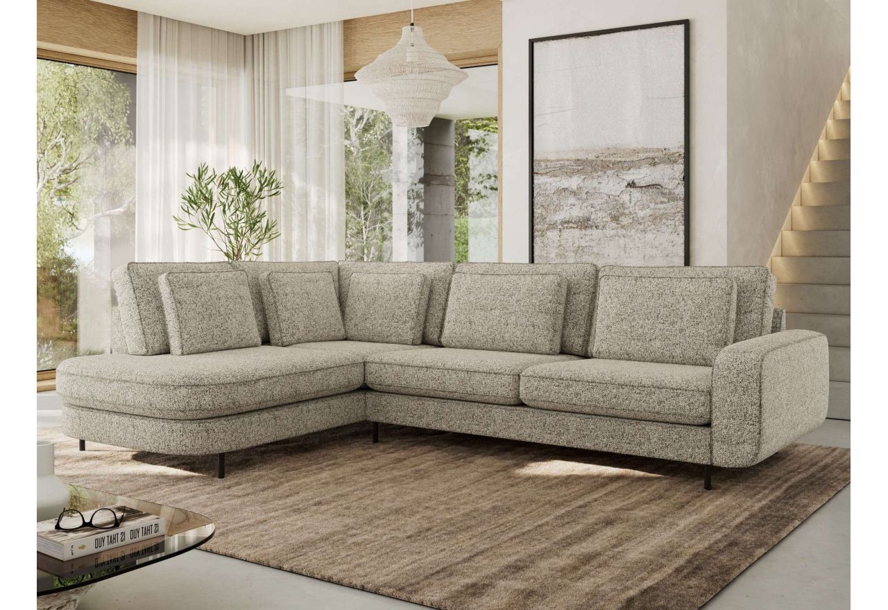 Narożnik CALENO L - strona lewa - beżowy, struktura