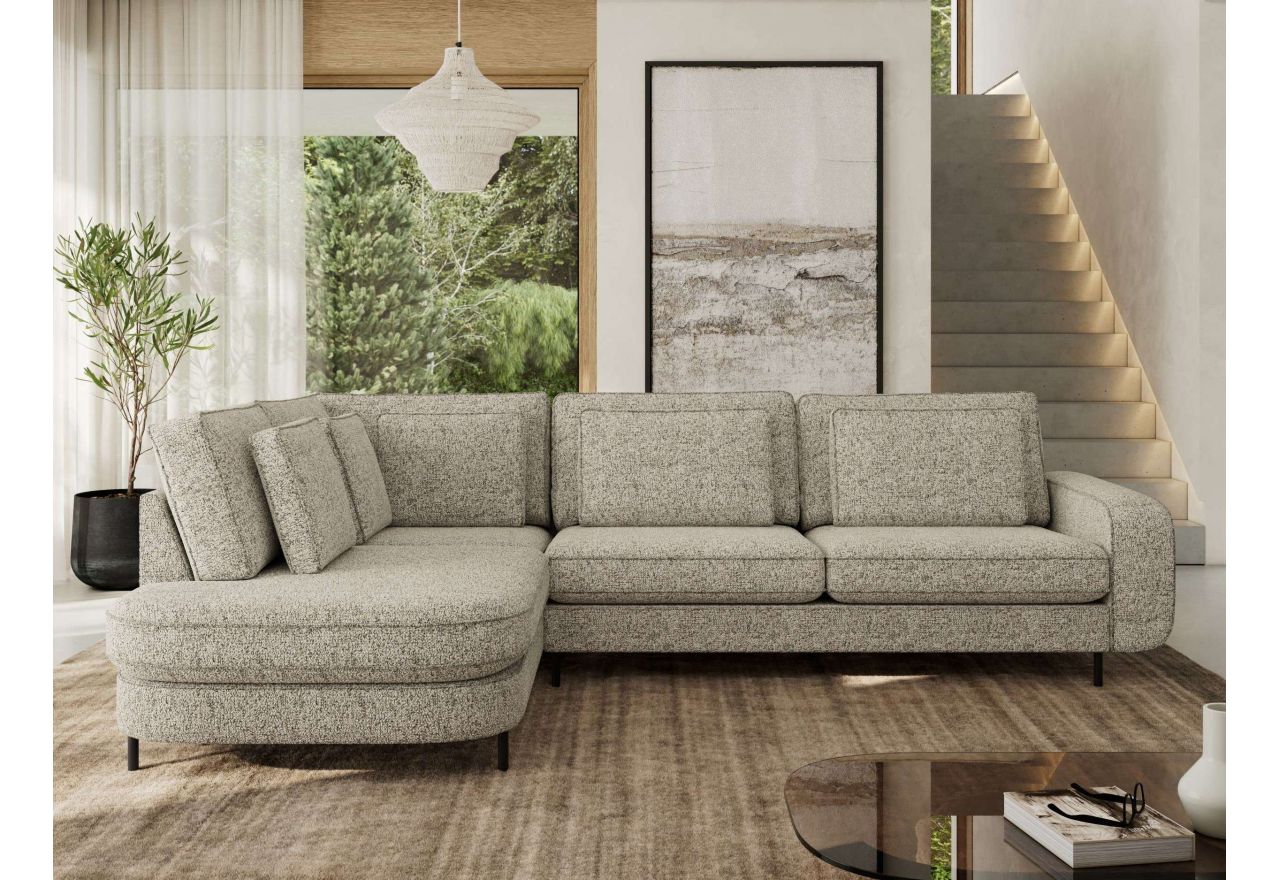 Narożnik CALENO L - strona lewa - beżowy, struktura