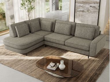 Narożnik CALENO L - strona lewa - szary, struktura