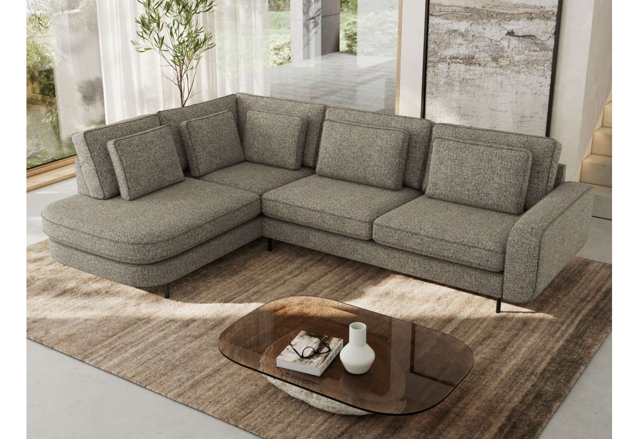 Narożnik CALENO L - strona lewa - szary, struktura