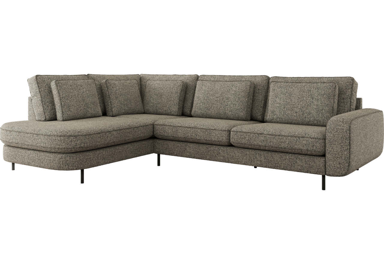 Narożnik CALENO L - strona lewa - szary, struktura