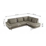 Narożnik CALENO L - strona lewa - szary, struktura