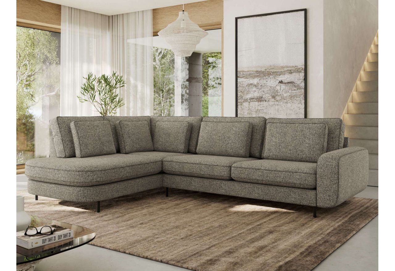 Narożnik CALENO L - strona lewa - szary, struktura