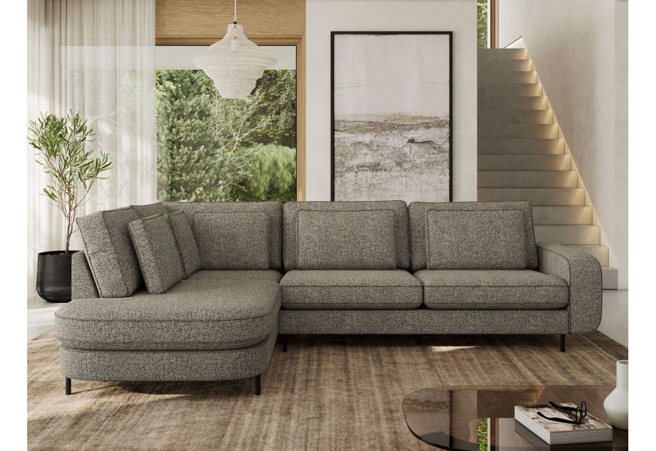 Narożnik CALENO L - strona lewa - szary, struktura