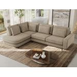 Narożnik CALENO L - strona lewa - ciemnobeżowy, struktura