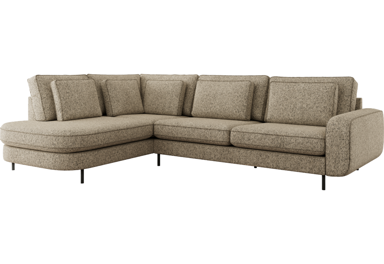 Narożnik CALENO L - strona lewa - ciemnobeżowy, struktura