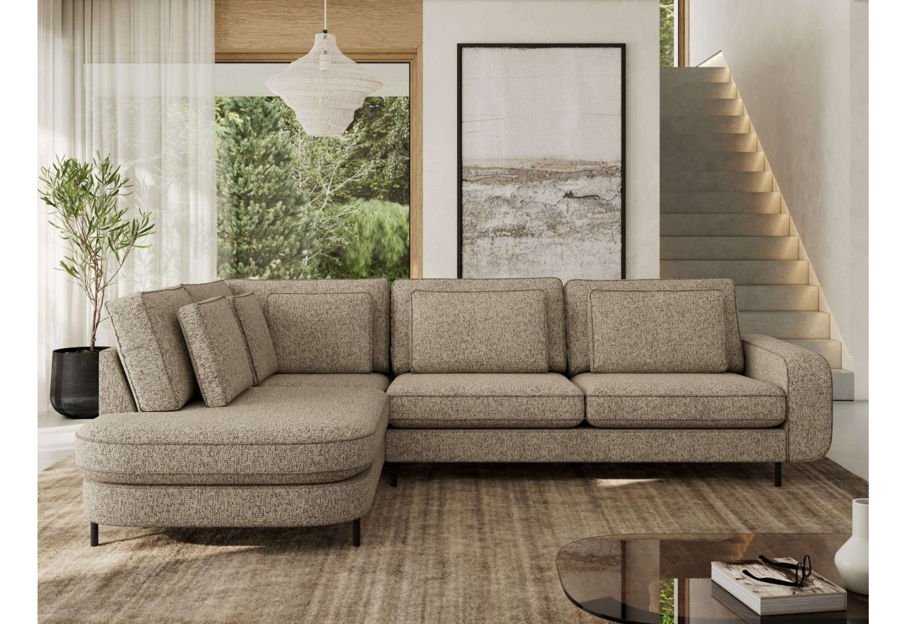 Narożnik CALENO L - strona lewa - ciemnobeżowy, struktura