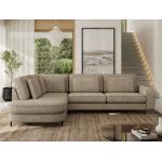 Narożnik CALENO L - strona lewa - ciemnobeżowy, struktura