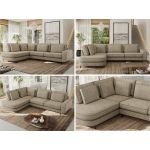 Narożnik CALENO L - strona lewa - ciemnobeżowy, struktura