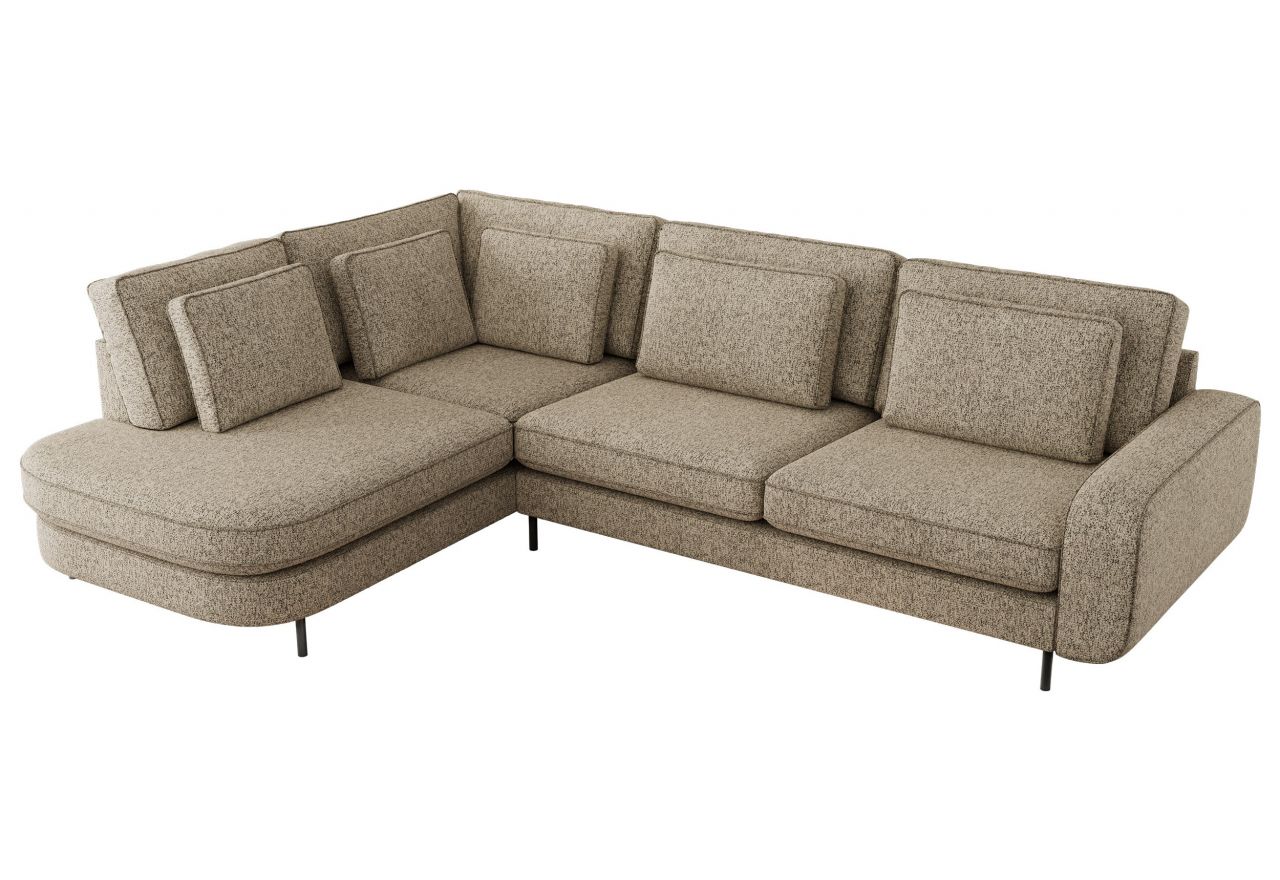 Narożnik CALENO L - strona lewa - ciemnobeżowy, struktura