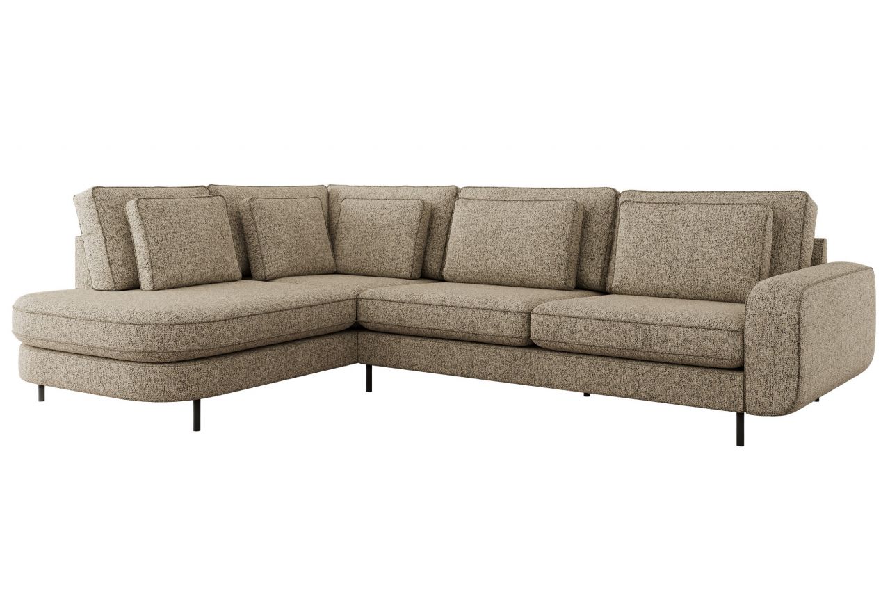 Narożnik CALENO L - strona lewa - ciemnobeżowy, struktura