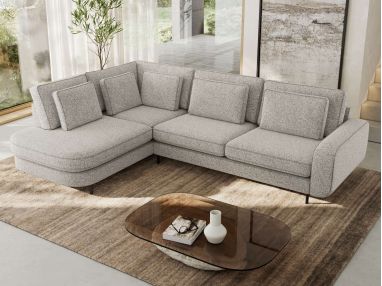 Narożnik CALENO L - strona lewa - jasnoszary, struktura